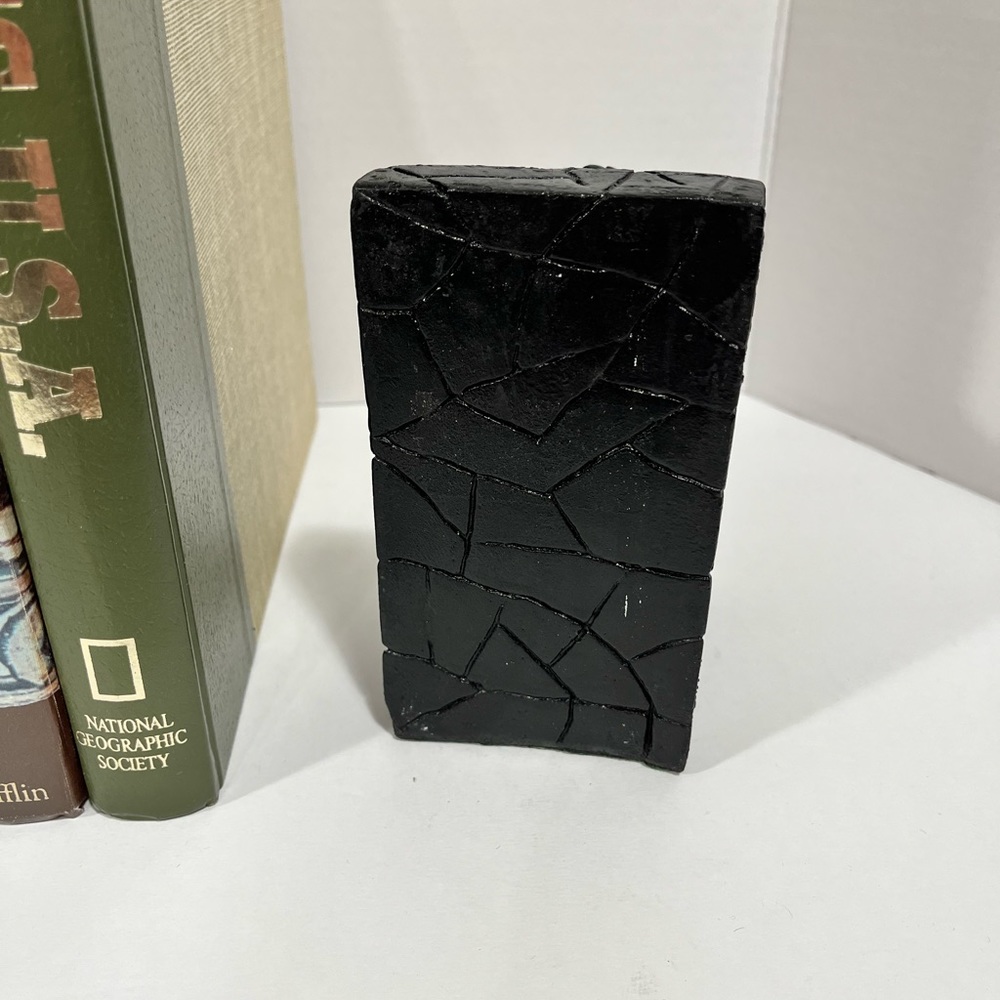 VINTAGE STONE BLACK OWL BOOK ENDS - Picture 5 of 16